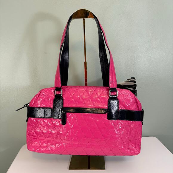 Original by Sharif 1827 Satchel Shoulder Bag Pink Barbiecore Quilted Elegant - Picture 15 of 15
